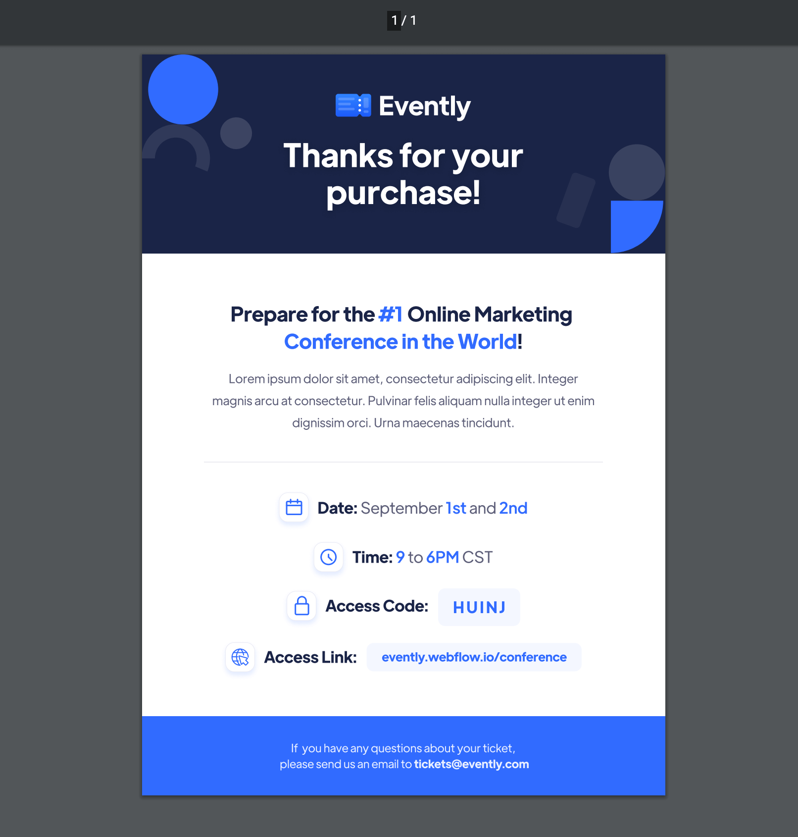 Ticket Download - Evently Webflow Template
